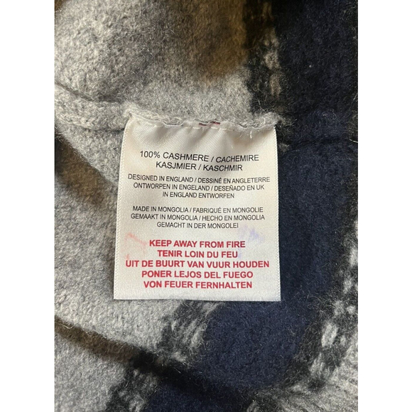 Jumper 1234 Pull Over Knit 100% Cashmere SIZE 1 Sweater Grey Blue Red Striped - Picture 6 of 9